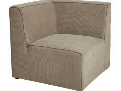 Left Hand 3 Seater Modular Jumbo Cord Corner Sofa With Ottoman Taupe Lemvig