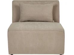 Left Hand 3 Seater Modular Jumbo Cord Corner Sofa With Ottoman Taupe Lemvig