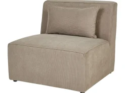 Left Hand 3 Seater Modular Jumbo Cord Corner Sofa With Ottoman Taupe Lemvig