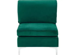 Left Hand 4 Seater Modular Velvet Corner Sofa Green Evja