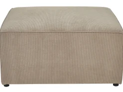 Left Hand 5 Seater Modular Jumbo Cord Corner Sofa With Ottoman Taupe Lemvig