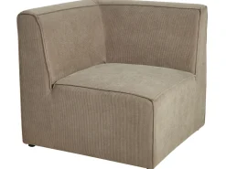 Left Hand 5 Seater Modular Jumbo Cord Corner Sofa With Ottoman Taupe Lemvig