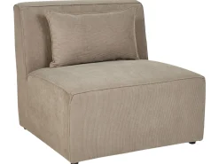Left Hand 5 Seater Modular Jumbo Cord Corner Sofa With Ottoman Taupe Lemvig