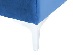 Left Hand 4 Seater Modular Velvet Corner Sofa With Ottoman Blue Evja