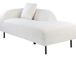Left Hand Boucle Chaise Lounge White Le Crau