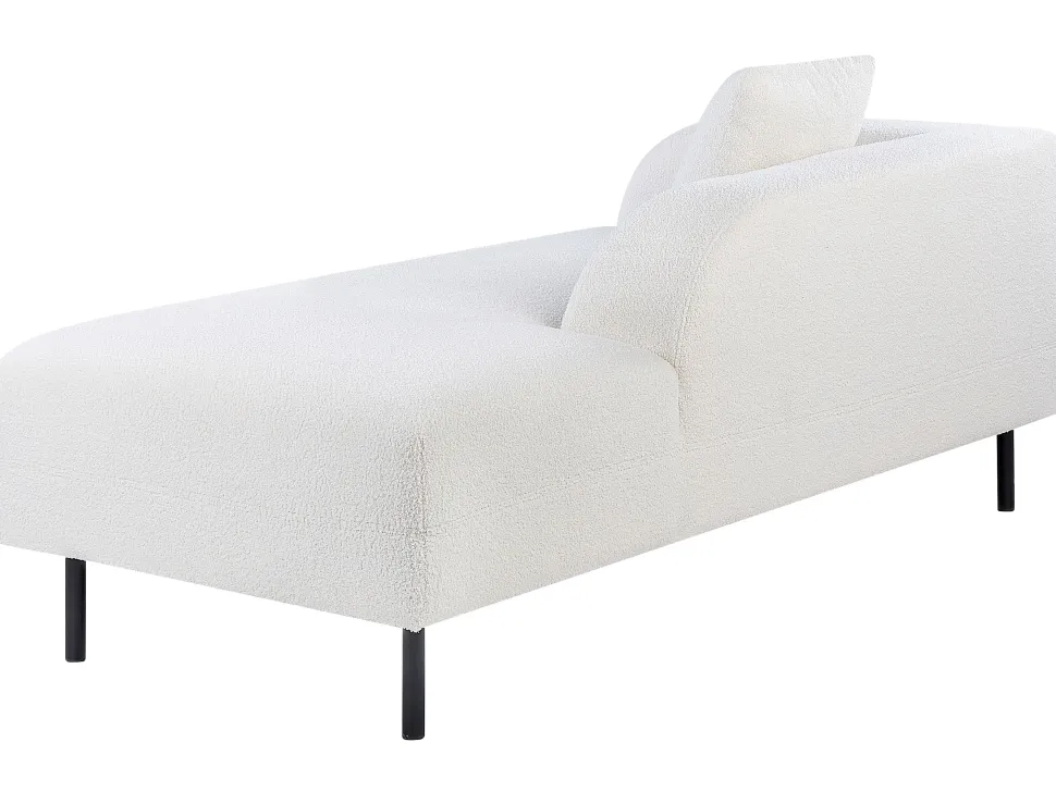 Left Hand Boucle Chaise Lounge White Le Crau
