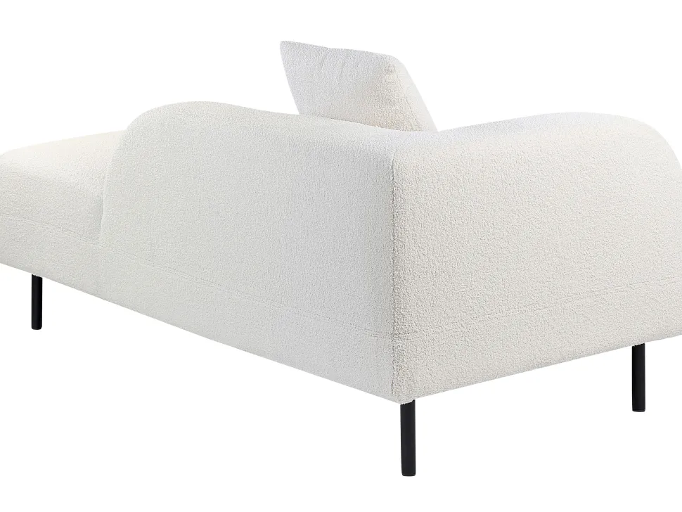 Left Hand Boucle Chaise Lounge White Le Crau