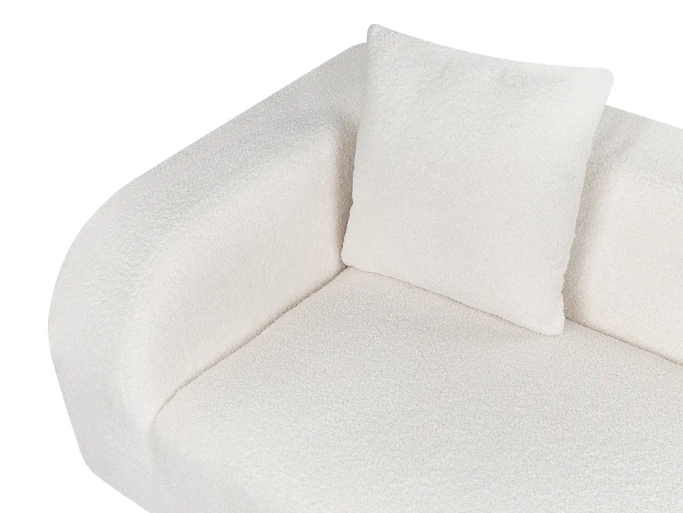 Left Hand Boucle Chaise Lounge White Le Crau
