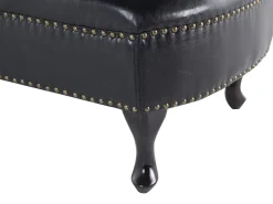 Left Hand Chaise Lounge Faux Leather Black Nimes