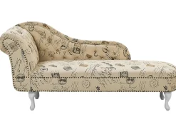 Left Hand Chaise Lounge Print Beige Nimes