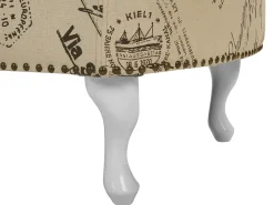 Left Hand Chaise Lounge Print Beige Nimes