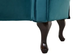 Left Hand Chaise Lounge Velvet Teal Lattes