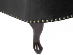 Left Hand Chaise Lounge Velvet Black Nimes