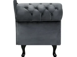 Left Hand Chaise Lounge Velvet Grey Nimes