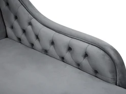 Left Hand Chaise Lounge Velvet Grey Nimes