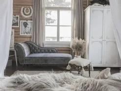 Left Hand Chaise Lounge Velvet Grey Nimes