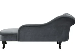 Left Hand Chaise Lounge Velvet Grey Nimes