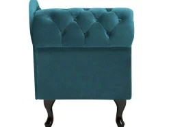 Left Hand Chaise Lounge Velvet Teal Nimes