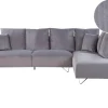 Left Hand Corduroy Corner Sofa Grey Lunner