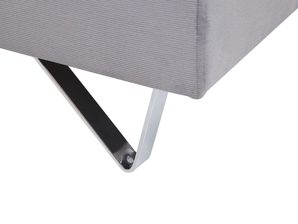Left Hand Corduroy Corner Sofa Grey Lunner