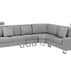 Left Hand Corner Fabric Sofa Light Grey Stockholm