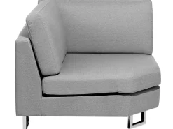Left Hand Corner Fabric Sofa Light Grey Stockholm