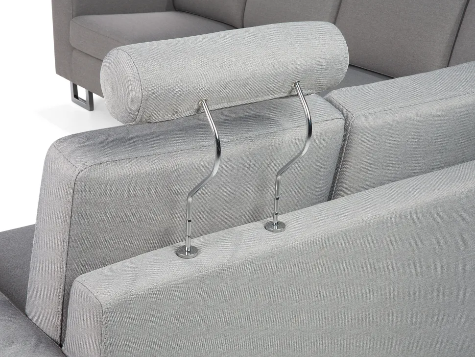 Left Hand Corner Fabric Sofa Light Grey Stockholm