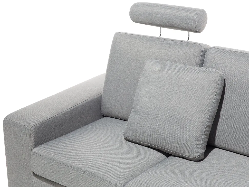 Left Hand Corner Fabric Sofa Light Grey Stockholm