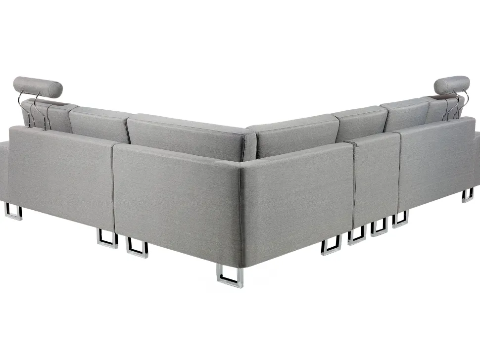 Left Hand Corner Fabric Sofa Light Grey Stockholm