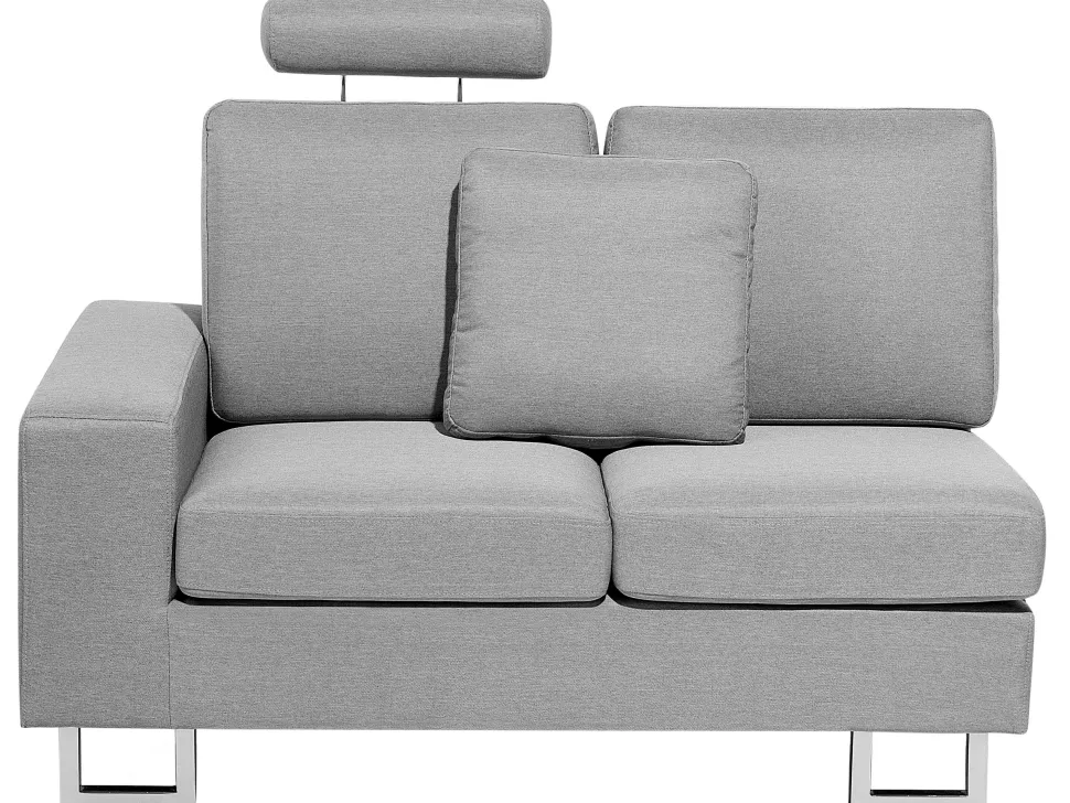 Left Hand Corner Fabric Sofa Light Grey Stockholm