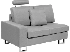 Left Hand Corner Fabric Sofa Light Grey Stockholm