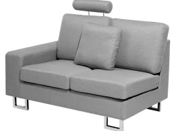 Left Hand Corner Fabric Sofa Light Grey Stockholm