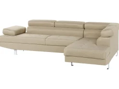 Left Hand Corner Fabric Sofa Beige Norrea