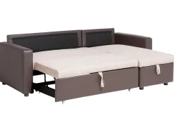 Left Hand Corner Fabric Sofa Bed Beige Tampere