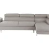 Left Hand Corner Fabric Sofa Light Grey Norrea