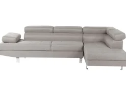 Left Hand Corner Fabric Sofa Light Grey Norrea