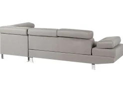 Left Hand Corner Fabric Sofa Light Grey Norrea