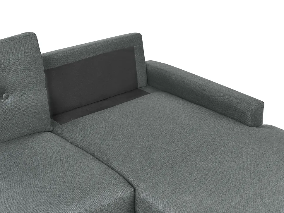 Left Hand Corner Sofa Bed With Storage Dark Grey Flakk