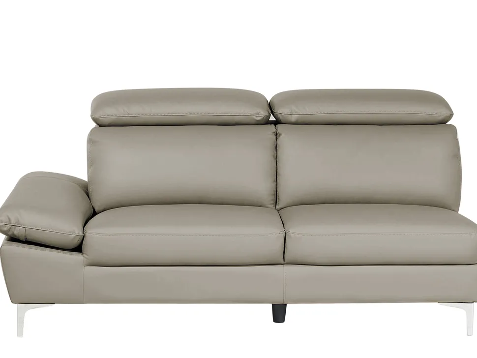 Left Hand Corner Sofa Leather Taupe Beige Farila