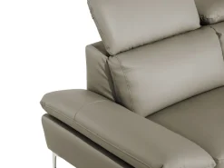 Left Hand Corner Sofa Leather Taupe Beige Farila