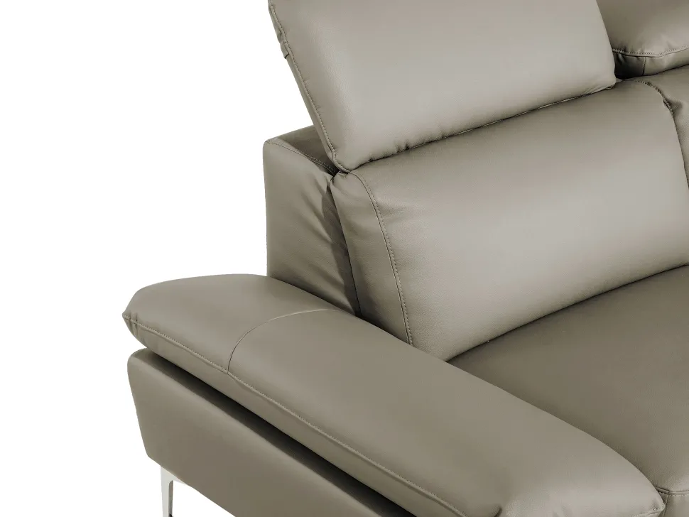 Left Hand Corner Sofa Leather Taupe Beige Farila