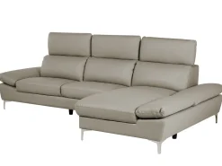 Left Hand Corner Sofa Leather Taupe Beige Farila