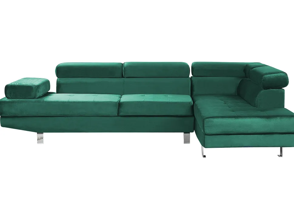 Left Hand Corner Velvet Sofa Green Norrea