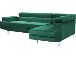 Left Hand Corner Velvet Sofa Green Norrea