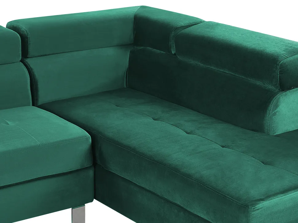 Left Hand Corner Velvet Sofa Green Norrea