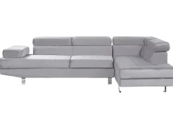 Left Hand Corner Velvet Sofa Grey Norrea