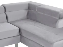Left Hand Corner Velvet Sofa Grey Norrea