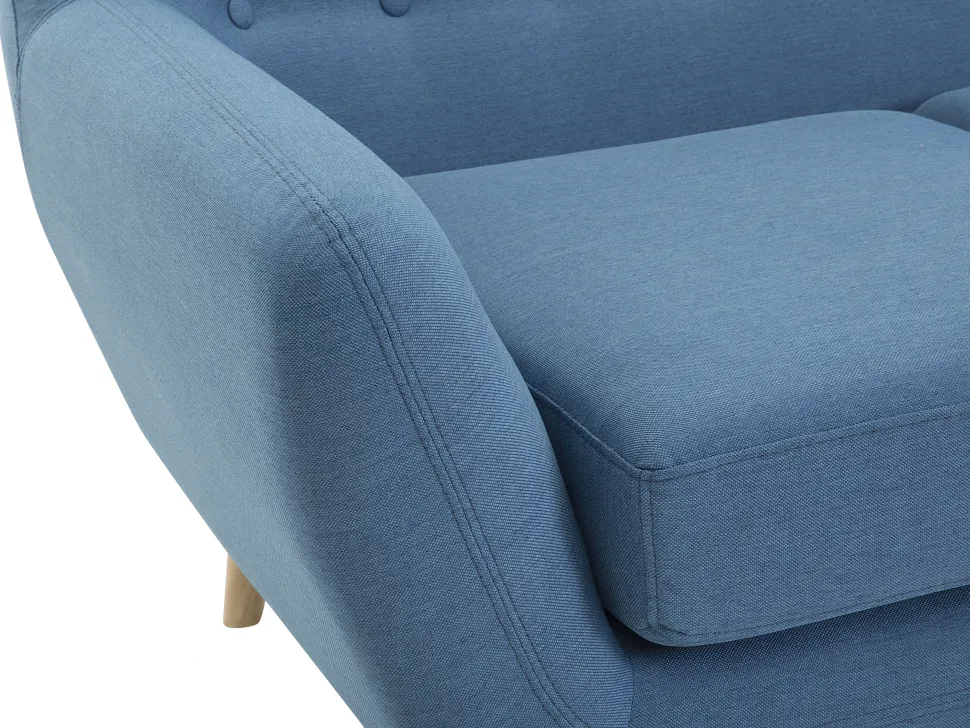 Left Hand Fabric Corner Sofa Blue Motala