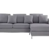 Left Hand Fabric Corner Sofa Light Grey Oslo