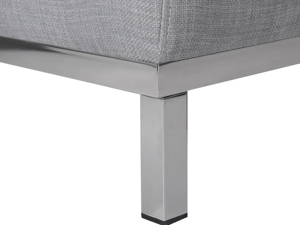 Left Hand Fabric Corner Sofa Light Grey Oslo